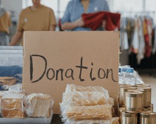 Charity food distribution campaign for hungry families